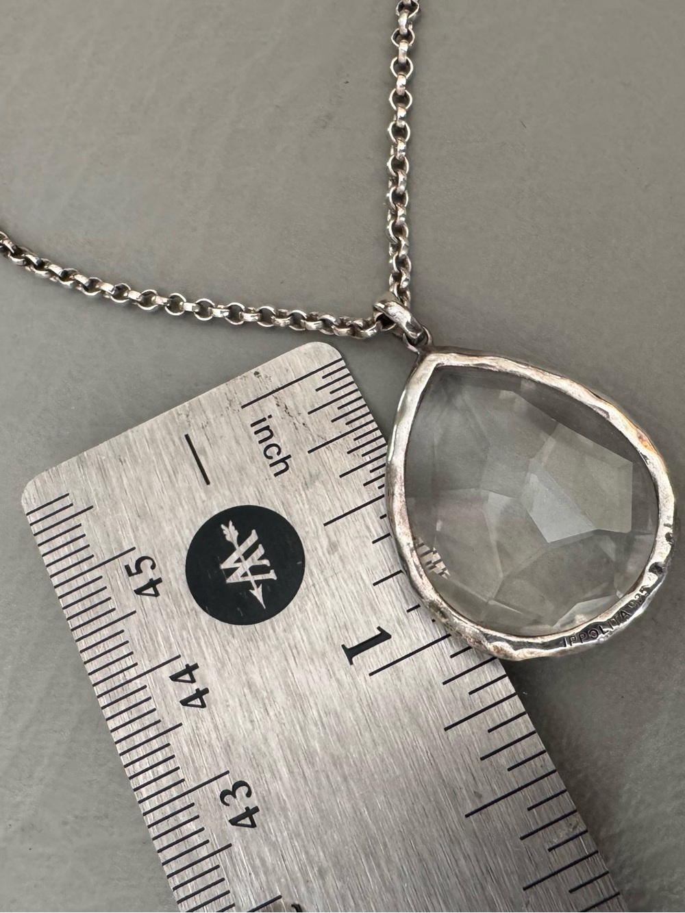 Ippolita Sterling Silver Teardrop Clear Quartz Pendant - Picture 4 of 8